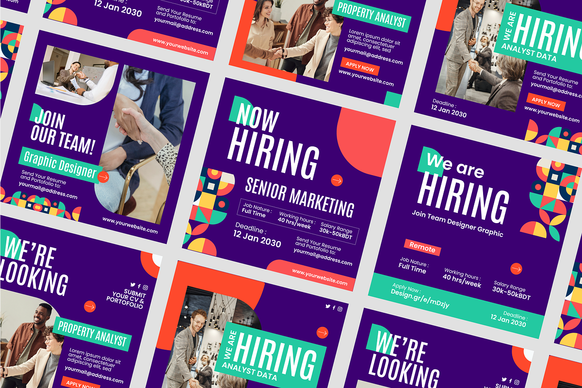 Modern We Are Hiring Instagram Post, a Social Media Template by SquidPixey (Photo 6 of 6)