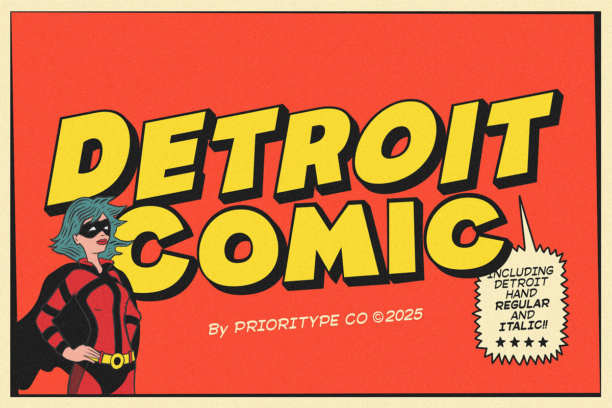 Detroit Comic – Comic Font Pair, a Sans Serif Font by Prioritype Co (Photo 1 of 12)
