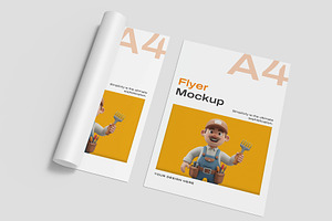 Modern A4 Flyer Poster Mockup, a Product Mockup by graphypix