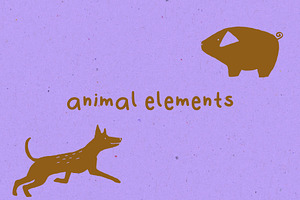 Animal hand-drawn elements