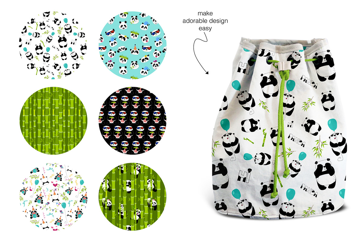 Panda's life - set with cute pandas, an Animal Illustration by Satika (Photo 4 of 6)