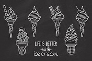 14 hand drawn ice creams vector set, a Background Graphic by InkySplash (Thumbnail 5 of 6)