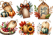 Vintage Wooden Autumn Tags Clipart, an Illustration by Designking (Thumbnail 2 of 4)