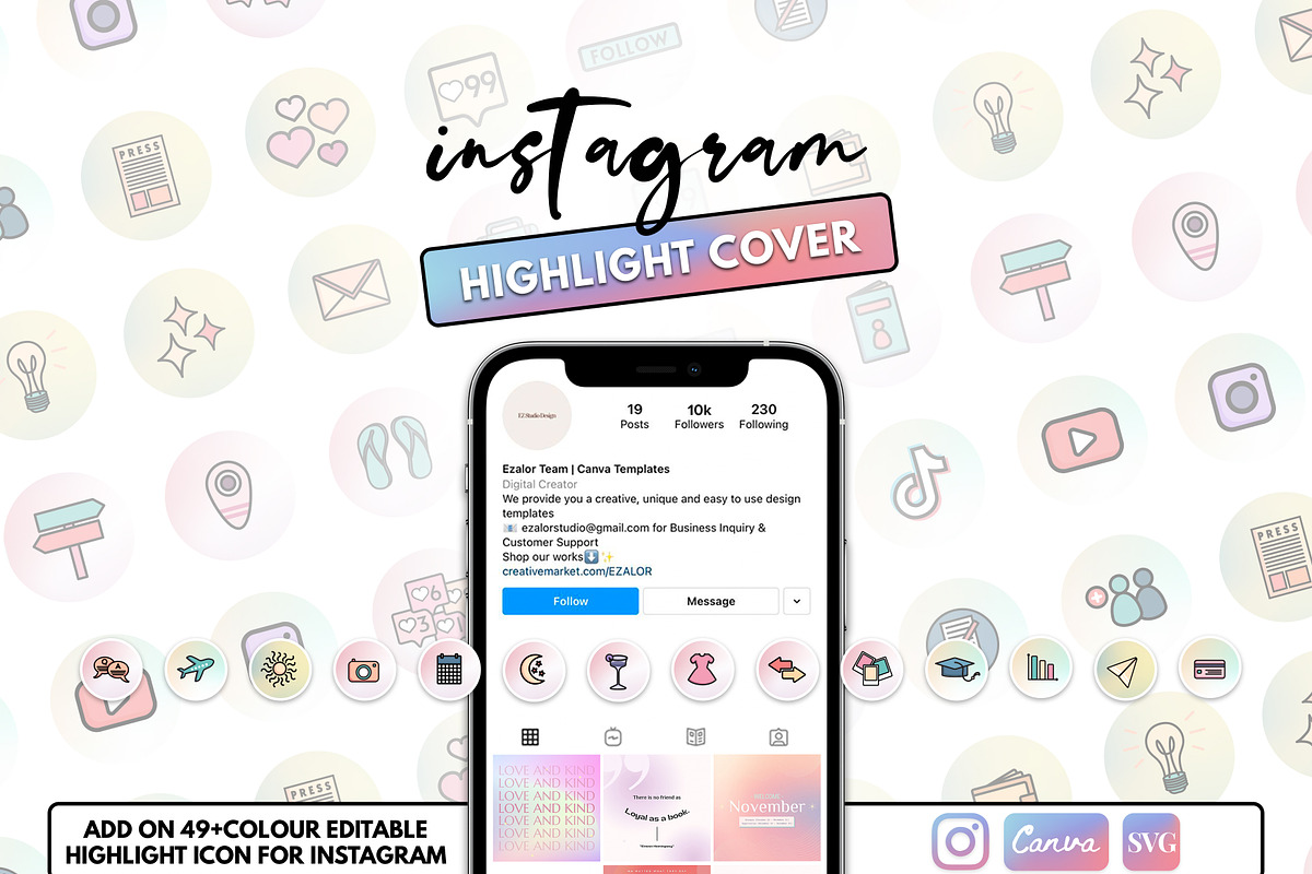 Instagram Aesthetic Gradient CANVA, a Social Media Template by Analogi Studio (Photo 18 of 36)