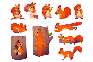 Squirrel characters. Funny little, an Animal Illustration by YummyBuum