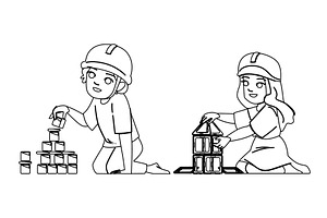 building kid builder vector, a Person Illustration by pikepicture