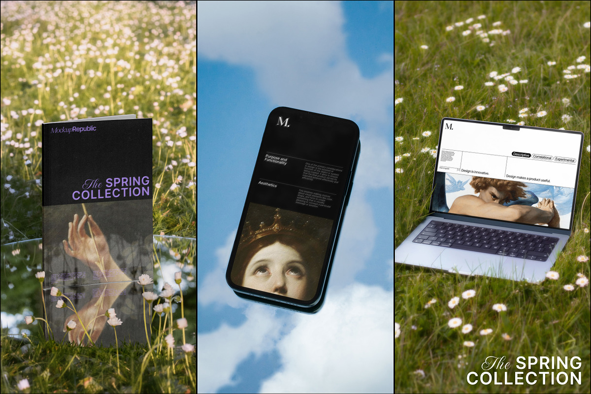 39 Mockup Bundle Dreamy Spring, a Mac Mockup by Burmess (Photo 1 of 11)
