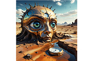 Alien in the Desert, a Person Illustration by Sharon Schwalbe (Thumbnail 3 of 4)