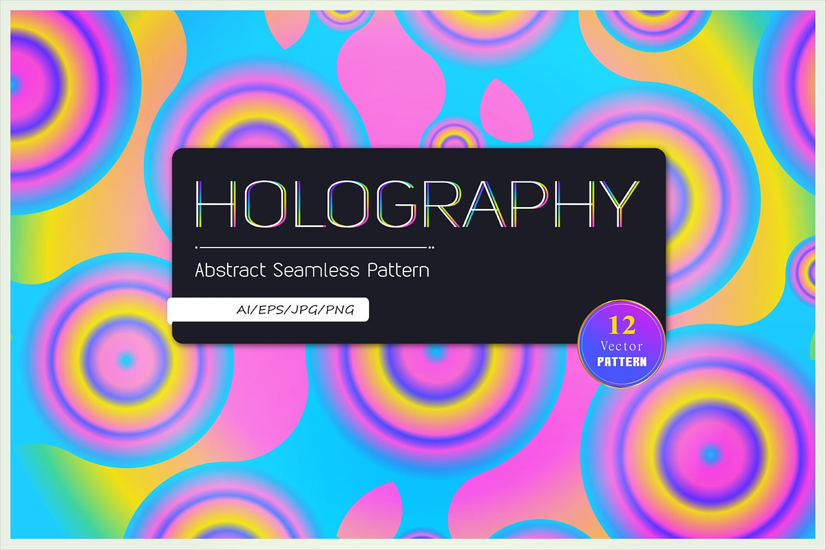 Hologram vector pattern pack, a Pattern Graphic by Gudiny (Photo 1 of 13)