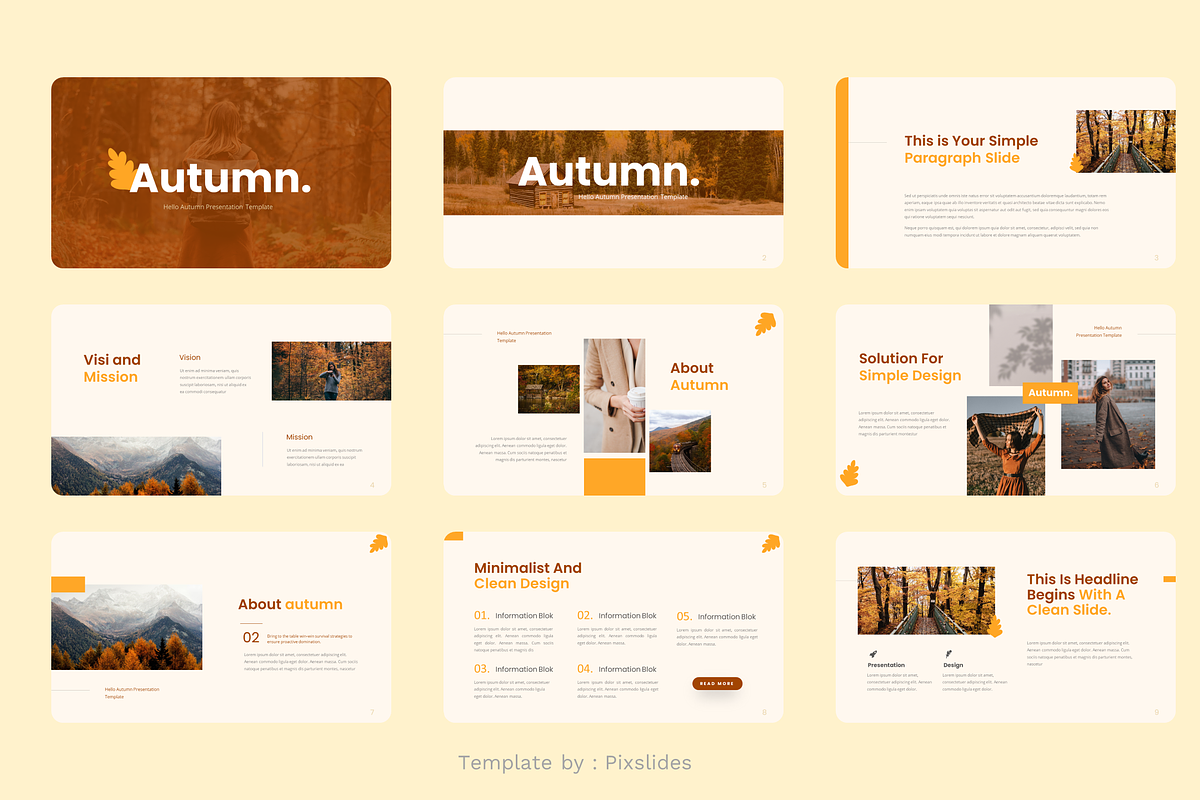Hello Autumn PowerPoint, a Presentation Template by Pixslides (Photo 2 of 6)