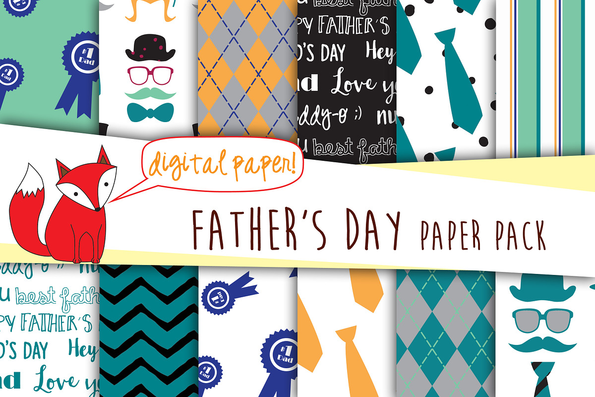 Father's Day Digital Paper, a Graphic by Foxy Digital Paper (Photo 1 of 2)