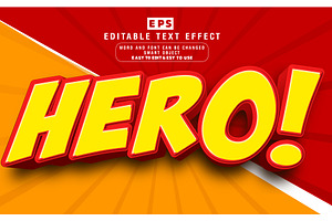 Vector Hero 3d Editable Text Effect