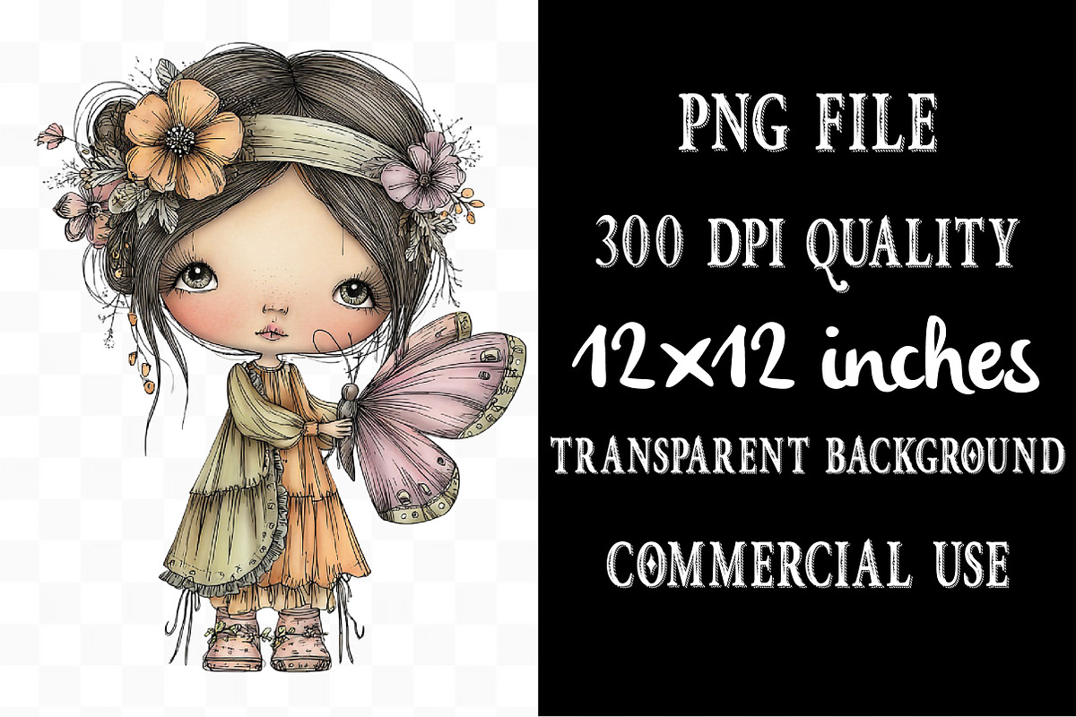 Spring Girl Whimsical Clipart, a Person Illustration by Designking (Photo 4 of 5)