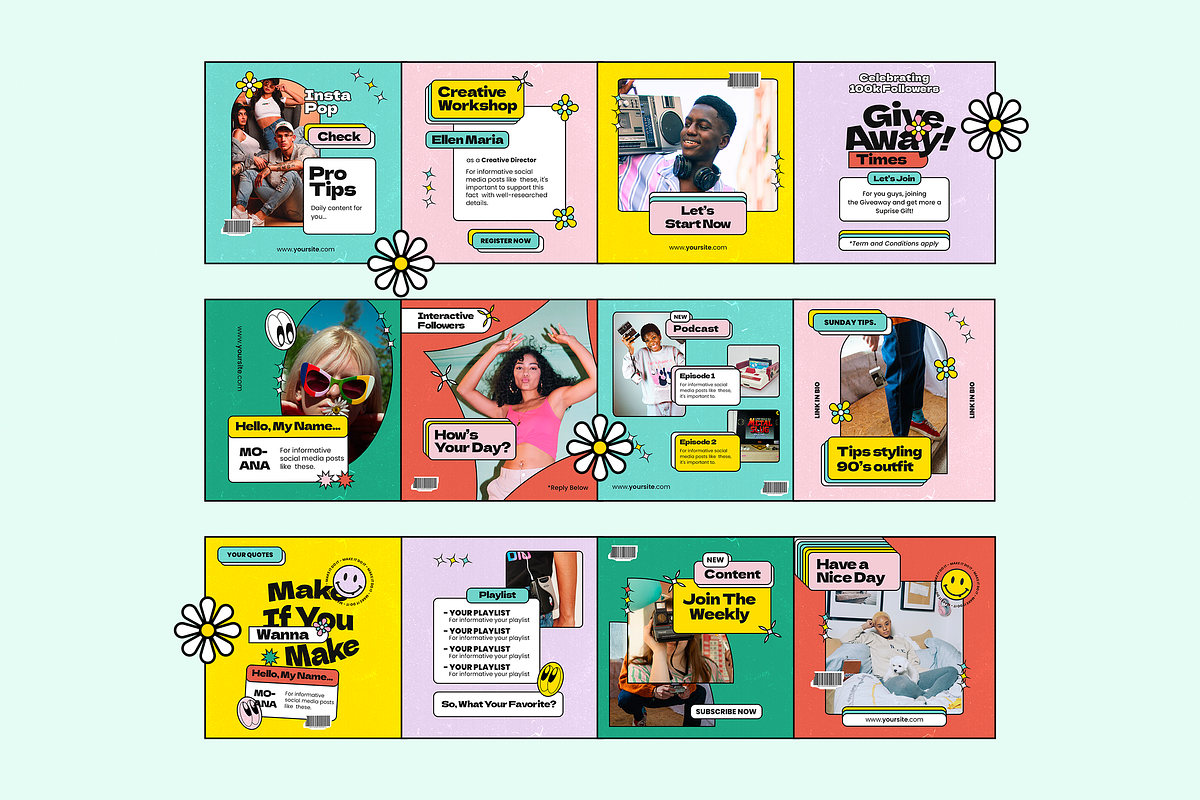 Pop Era 90s Vol.2 - Instagram Retro, a Social Media Template by Sixtysix Labs (Photo 8 of 10)