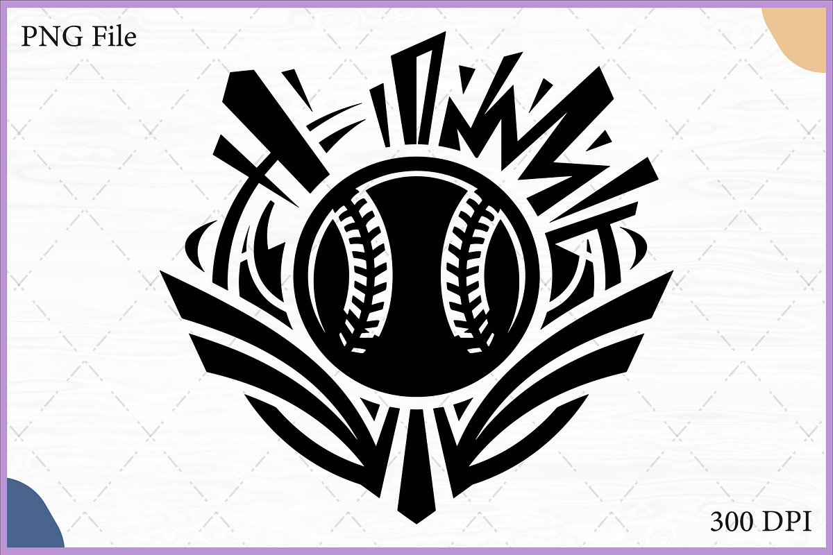 Tribal Baseball Badge Vector SVG PNG, a Sport Illustration by Gfx Expert Team (Photo 1 of 3)