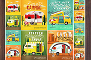 Set of Travel Trailer Caravans, an Illustration by Moloko88 (Thumbnail 1 of 2)