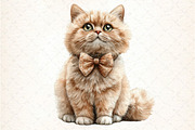 Selkirk Rex Cat Clipart, an Illustration by DreamCafeArt (Thumbnail 2 of 5)