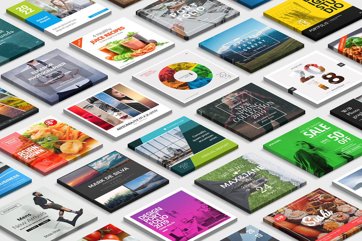3D Square Card Mock-up PSD, a Print Template by Studio Siv (Photo 2 of 5)
