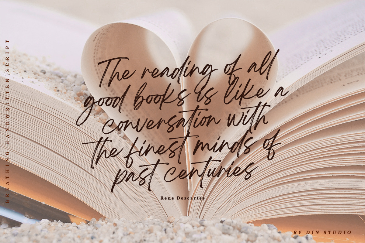 Breathing - Beautiful Brush Font, a Script Font by din-studio.com (Photo 9 of 15)