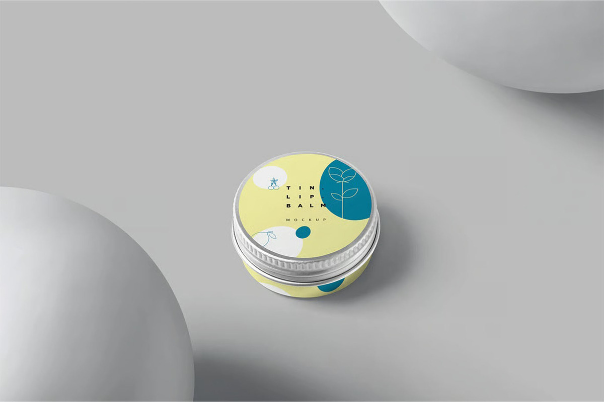 Lip Balm Round Tin Box Mockups, a Packaging Mockup by megostudi0 (Photo 2 of 6)