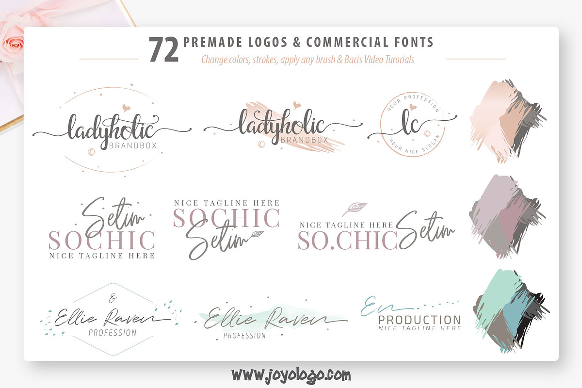 Ladyholic Premade Logo Branding Pack, a Branding & Logo Template by joyologo (Photo 3 of 17)