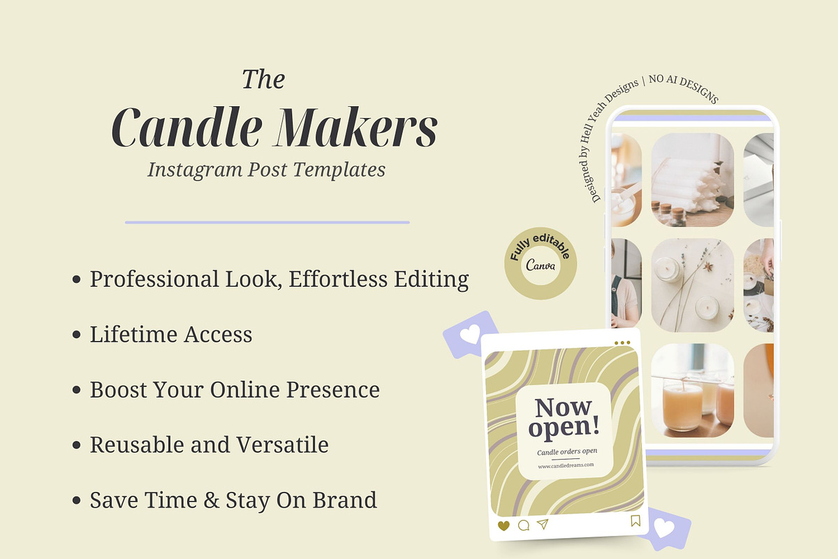 Candle Maker Instagram Post Template, a Social Media Template by Hell Yeah Designs (Photo 9 of 10)