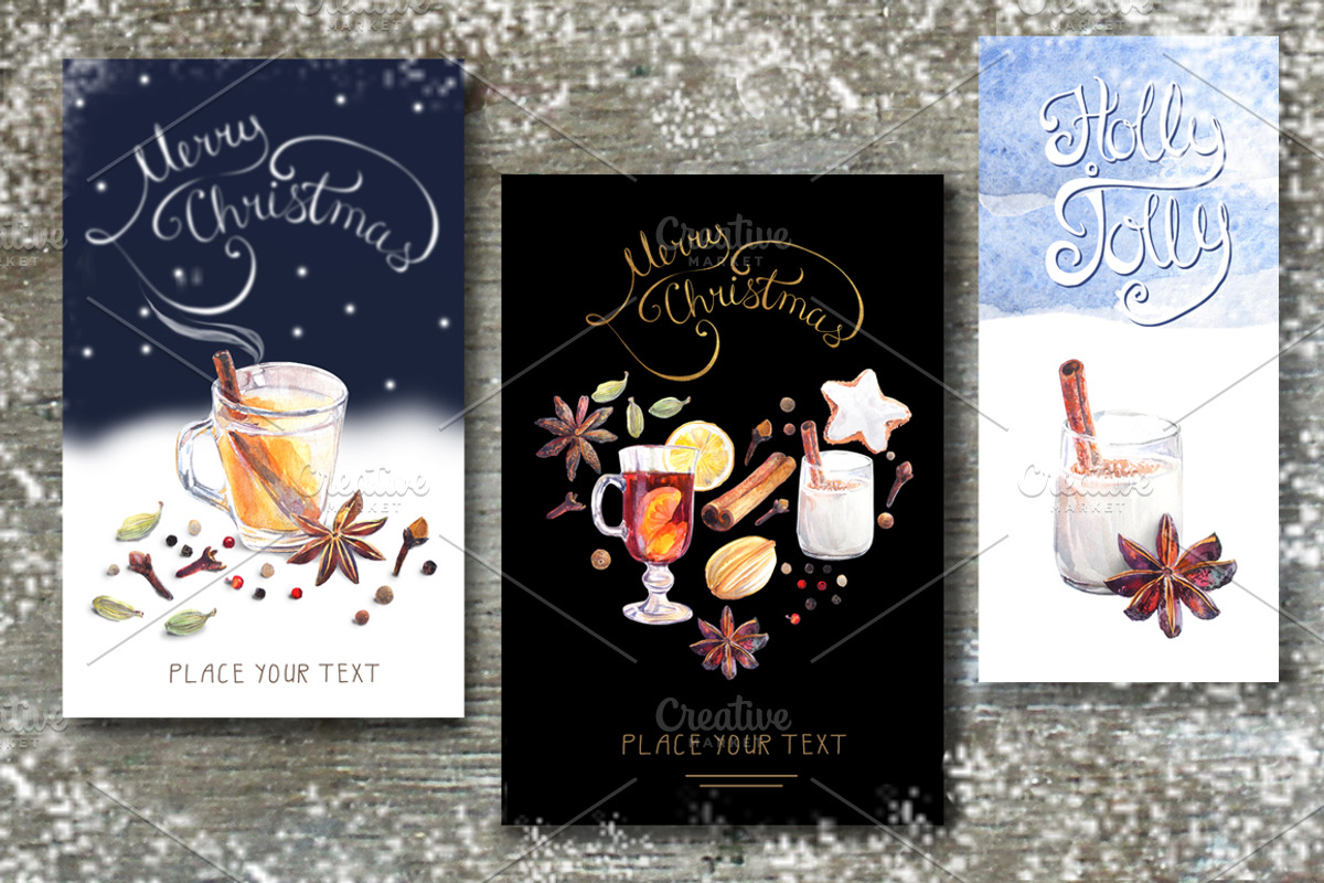 Watercolor Christmas collection, a Food Illustration by airdynamic (Photo 5 of 5)