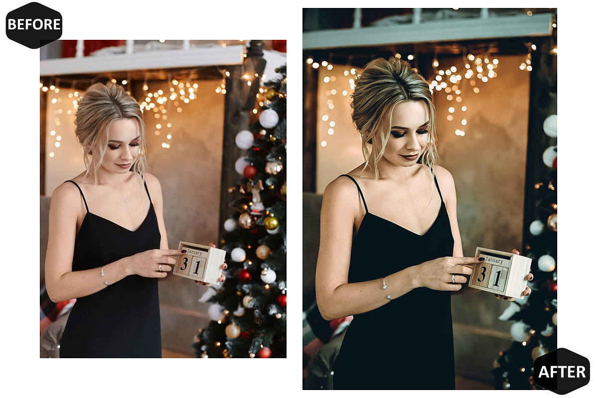 12 Festive Xmas Photoshop Actions, an Action Add-On by Hue Palettte Studio (Photo 4 of 8)