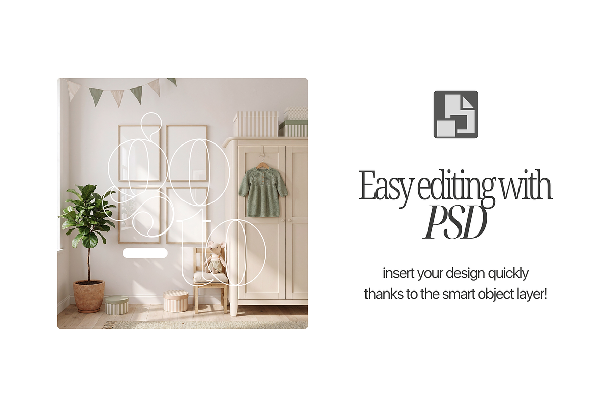 Set Of 4 Nursery Frame Mockups, a Mockup by First Impression Mockups (Photo 4 of 4)
