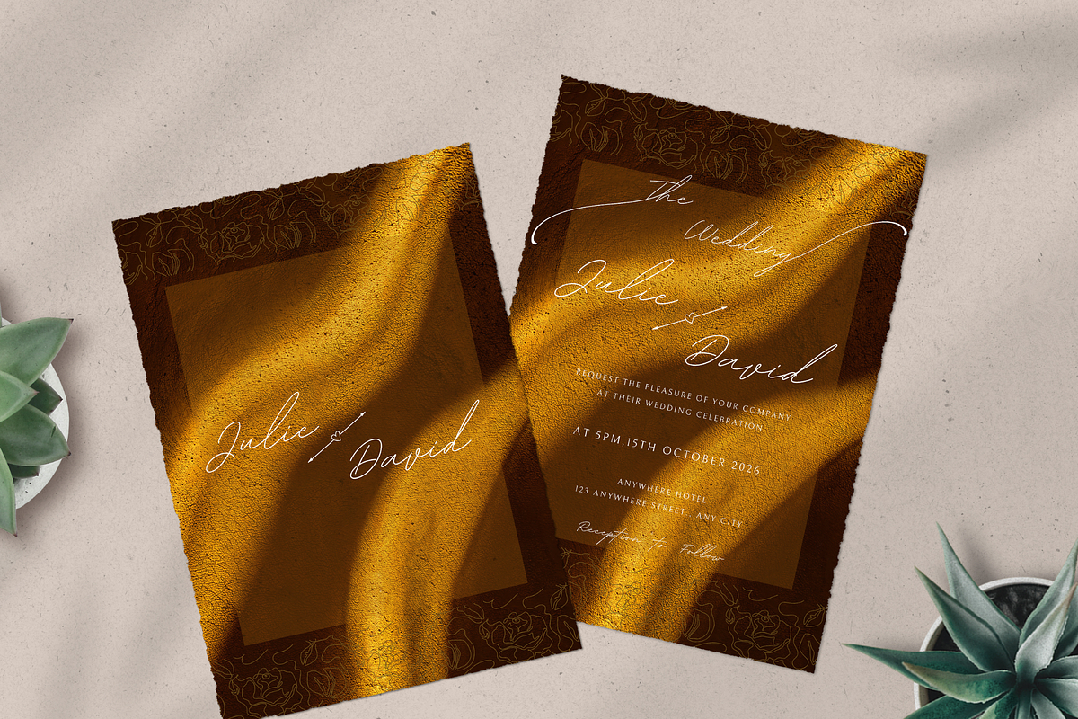 Modern Gold Wedding Invitation, an Invitation Template by InvitingStorys (Photo 4 of 11)