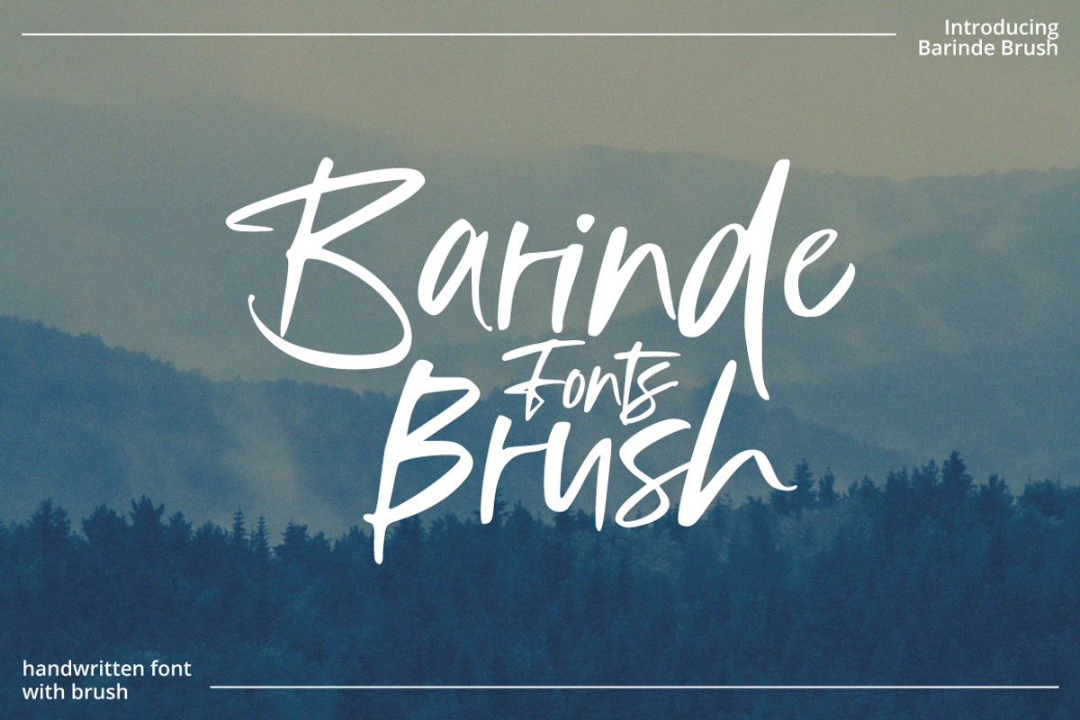Barinde - Brush Logotype, a Script Font by tebaltipislab (Photo 1 of 7)