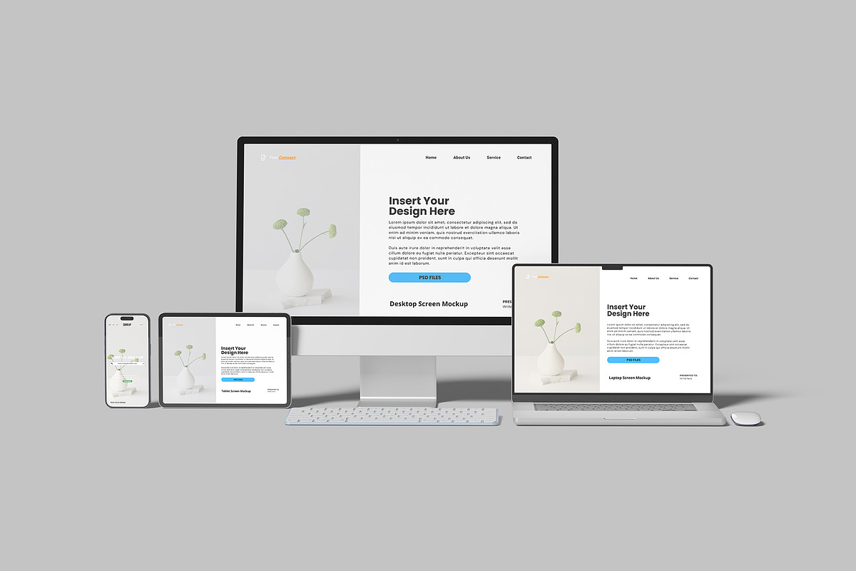 Multi Devices Responsive Mockup, a Device Mockup by lamorastudio (Photo 9 of 12)