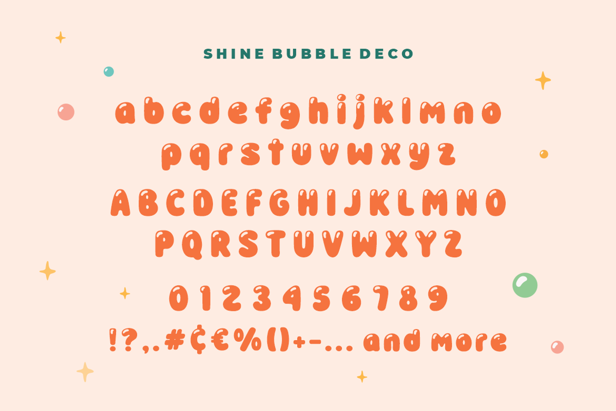Shine Bubble Font, a Font by HansCo Studio (Photo 9 of 9)