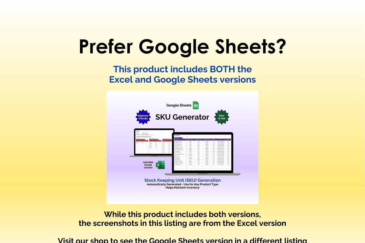 SKU Generator - Excel, an App Template by Ardent Workshop (Photo 4 of 5)