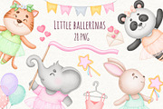 Animals Ballerinas Clipart, an Animal Illustration by ekossa_art (Thumbnail 1 of 6)