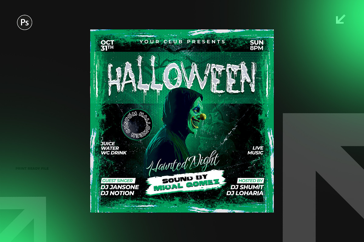 06 Halloween Flyer Bundle, a Flyer Template by Shajib Shikder (Photo 2 of 7)