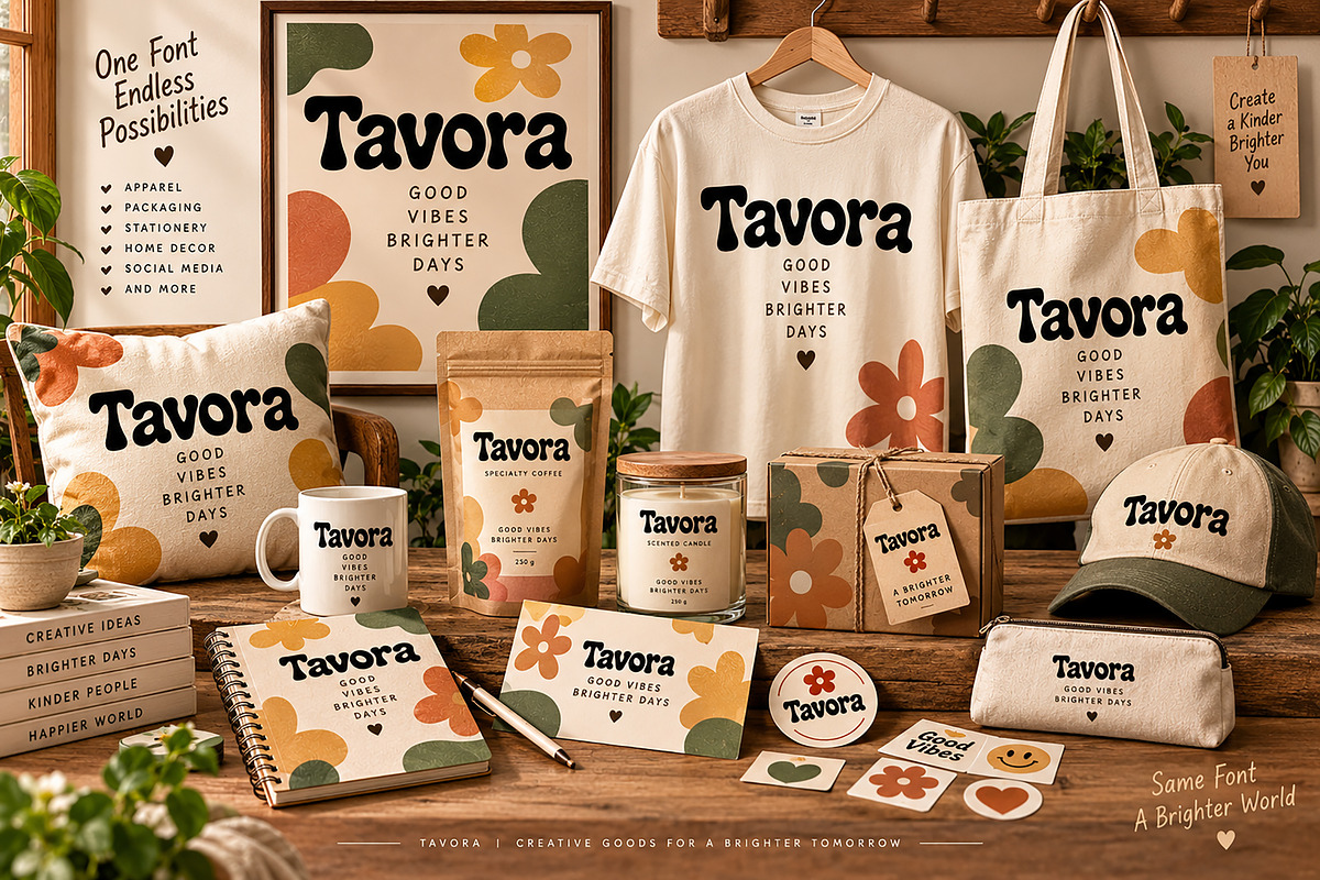 Tavora – Playful Bold Display Font, a Script Font by Wow Magic (Photo 2 of 5)