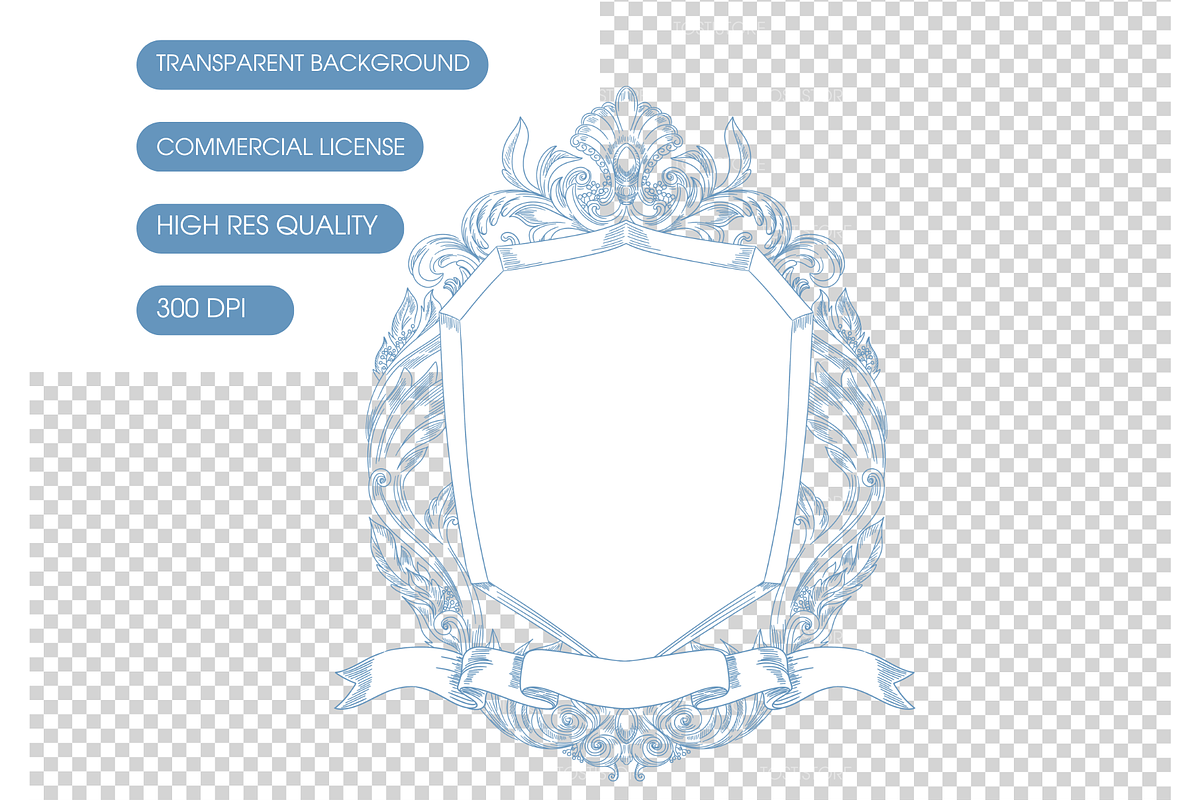Blue Chinoiserie Clipart, an Illustration by TatiMockup (Photo 6 of 6)