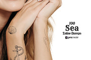 Sea Procreate Tattoo Brushes Stamps, a Brush Add-On by LaurenceVArtiste (Thumbnail 2 of 9)
