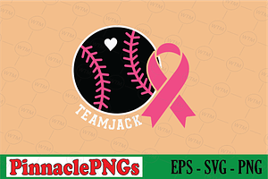Save 2nd Base Baseball Breast Cancer, a Seasonal Illustration by Pinnacle PNGs