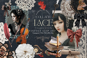 LACE COLLAGE ELEGANT KIT, a Design Template by Alisa Mikibith Art
