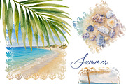 Summer Beach Essentials Watercolor, a Decorative Illustration by Sunshine Art (Thumbnail 5 of 6)