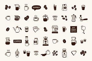 Coffee Hand-Drawn Icon Set