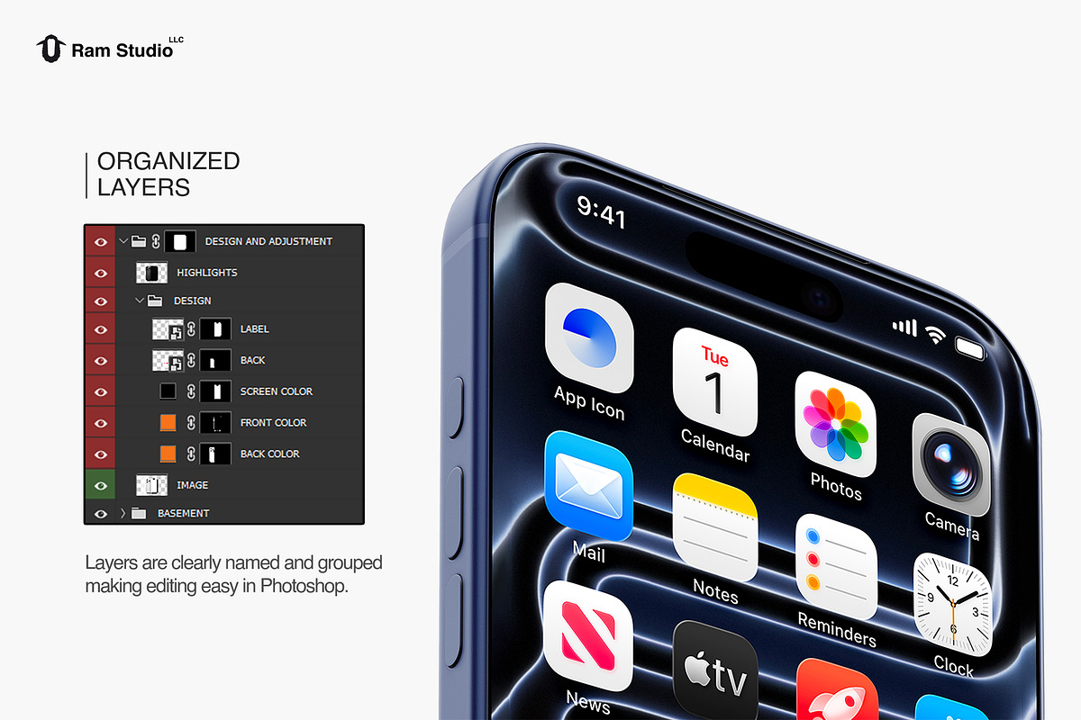 Close-up iPhone 17 Pro Max Mockup, an iPhone Mockup by RamStudio2 (Photo 5 of 10)
