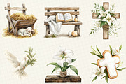 Christian Rustic Easter Clipart, a Work Illustration by OK Design (Thumbnail 3 of 4)