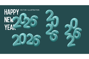 Set of 2026 New Year numbers., an Object Illustration by Liudmyla Matviiets