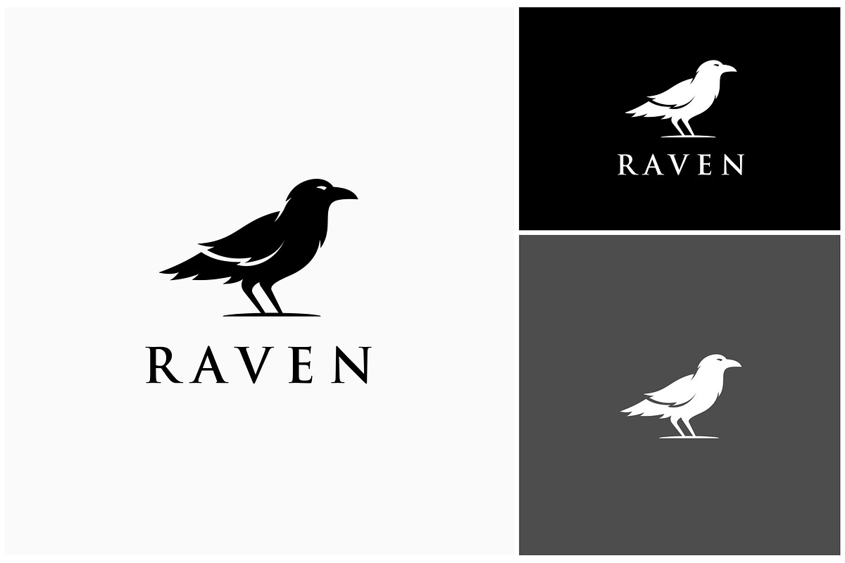 Raven Crow Bird Silhouette Logo, a Branding & Logo Template by ika trisiana (Photo 2 of 2)