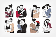 Love couples set + greeting cards, a Person Illustration by Good Studio (Thumbnail 2 of 10)