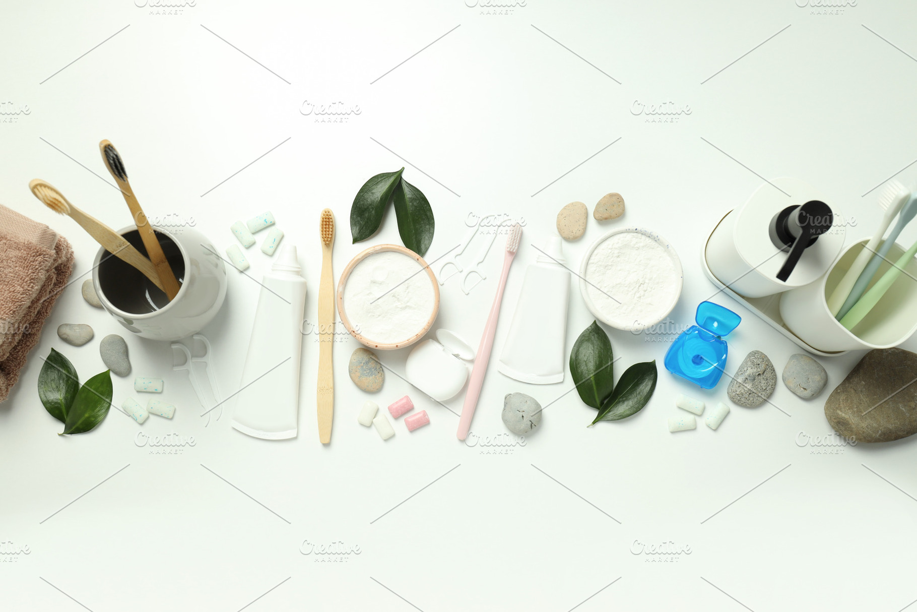 Concept of tooth or oral care, top view, a Health & Medical Photo by AtlasStudio PRO