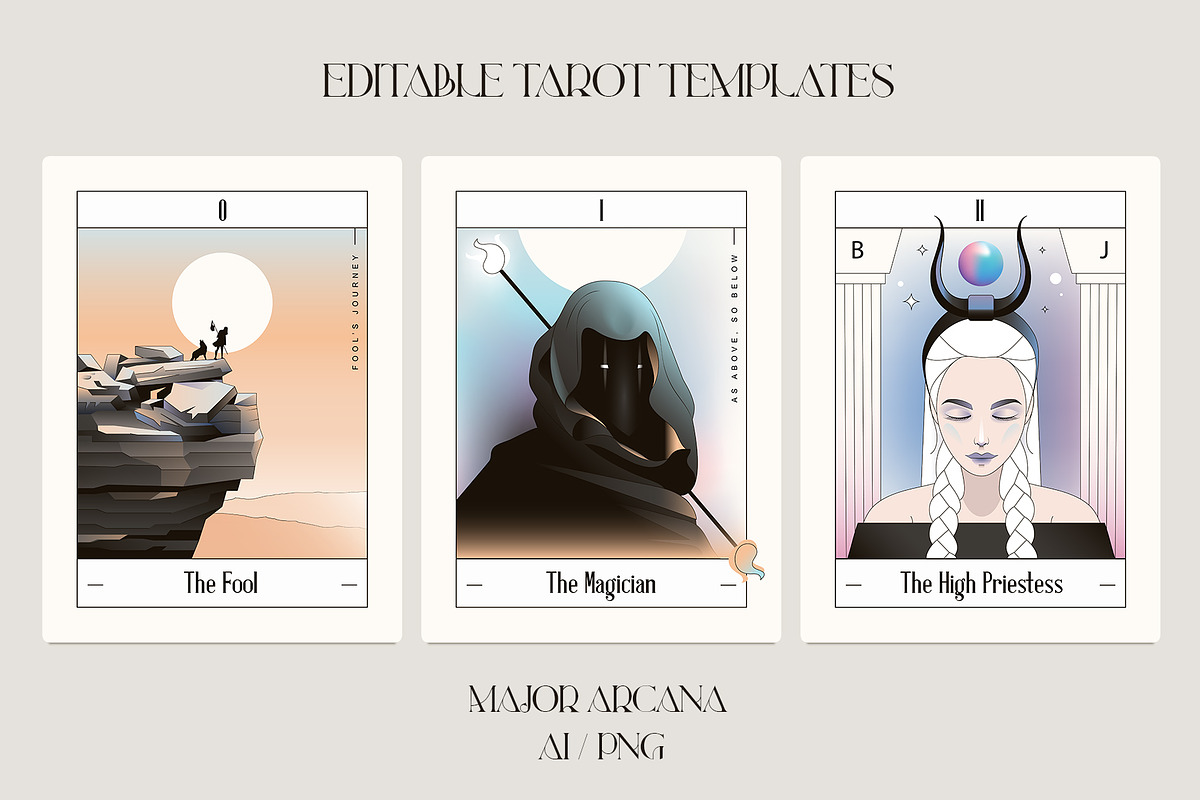 Tarot Card Templates- Major Arcana, an Illustration by Polar Vectors (Photo 2 of 13)
